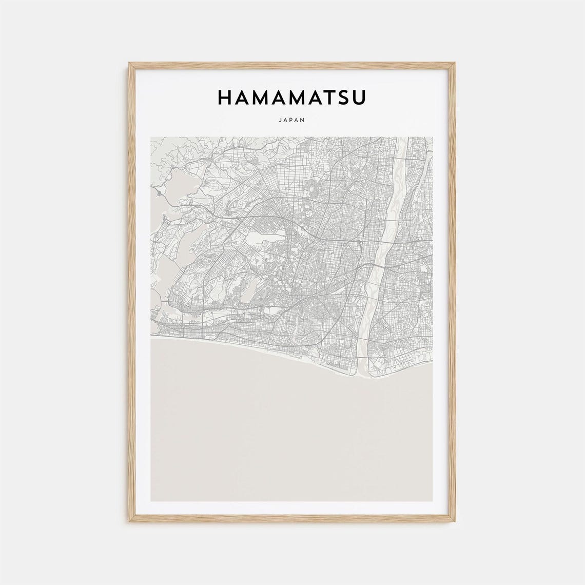 Hamamatsu Japan Minimalist Coastal City Map Wall Decor Poster