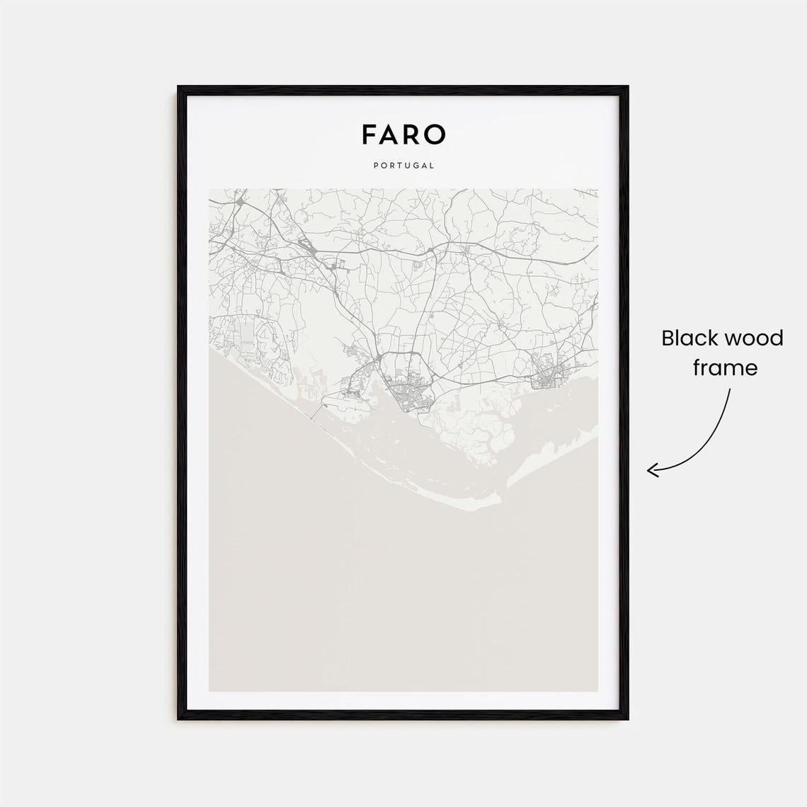 Faro Portugal Minimalist Coastal City Map Poster Modern Street Art - Image 3