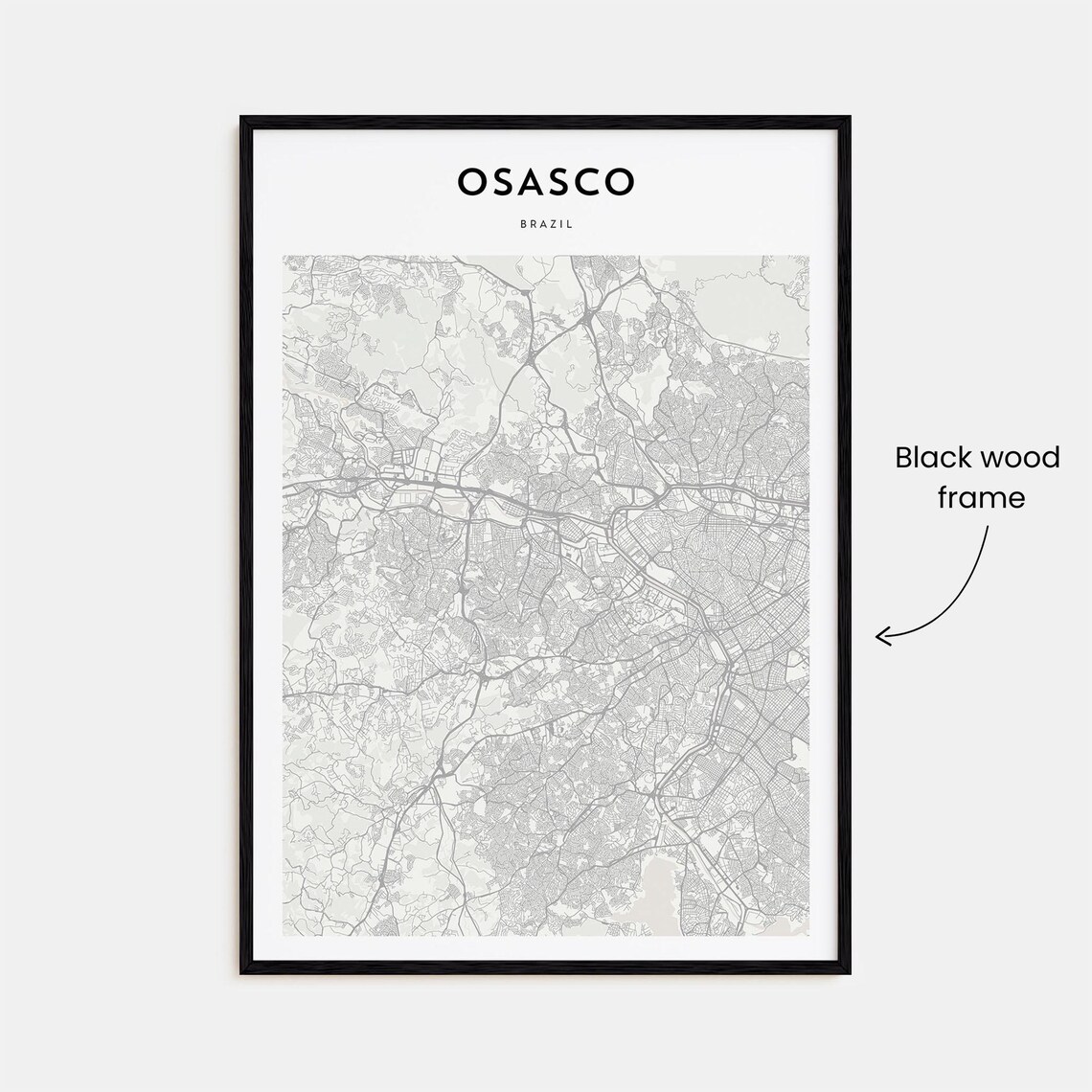 Osasco Sao Paulo Brazil Minimalist Street Map City Travel Art Poster - Image 3
