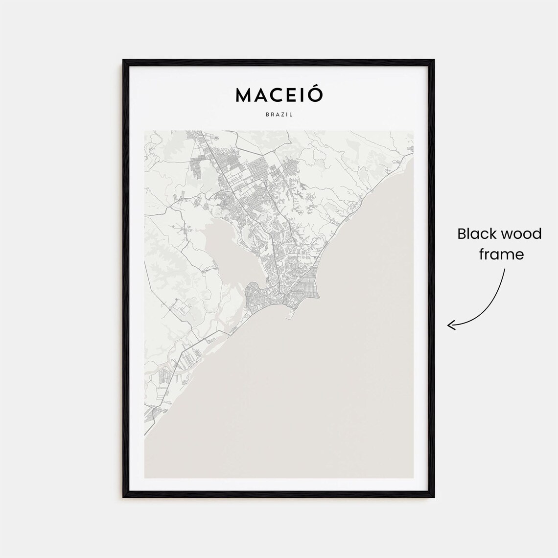 Maceió Brazil Minimalist Street Map Poster For Modern Travel Decor - Image 3