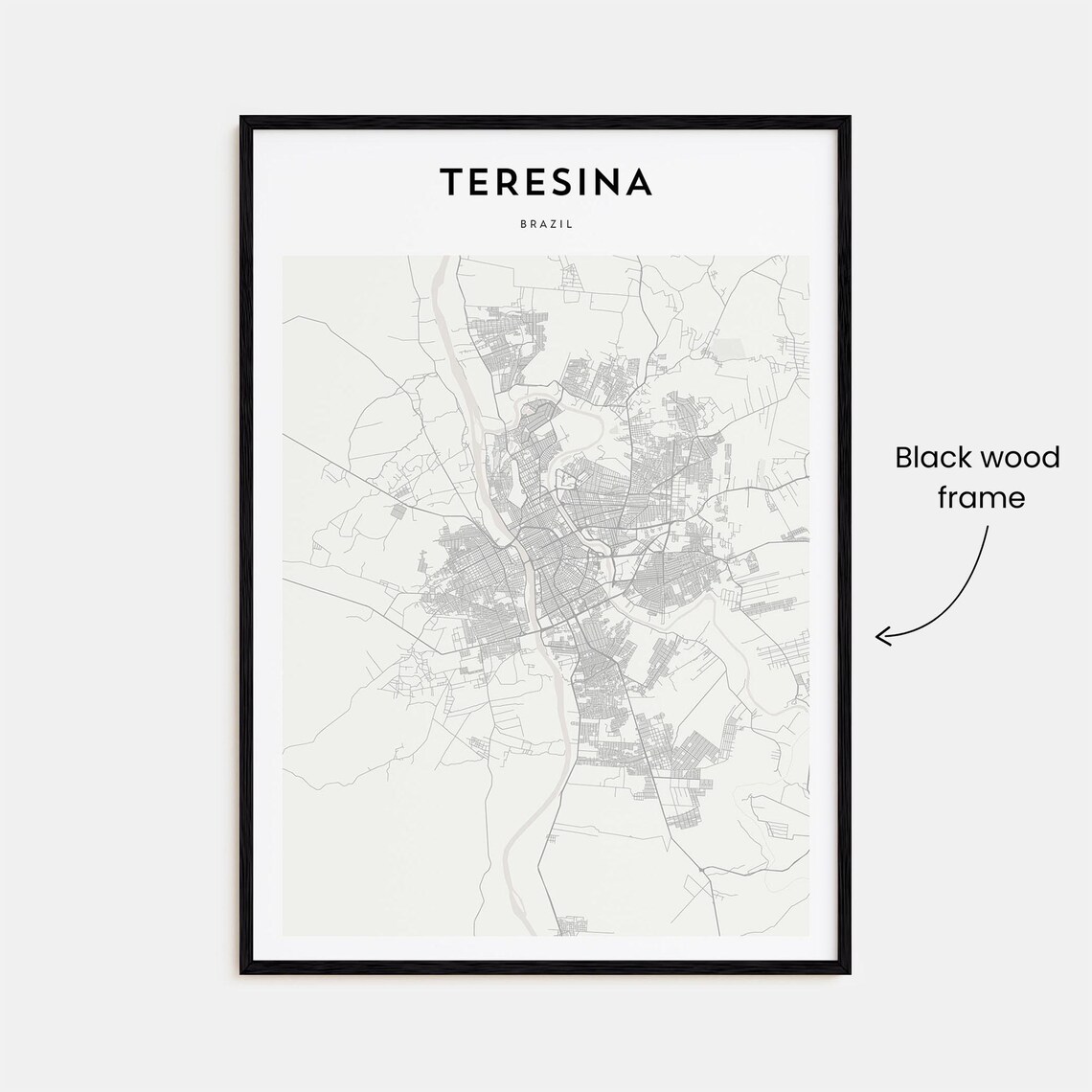 Teresina Brazil Minimalist City Street Map Travel Art Poster - Image 3