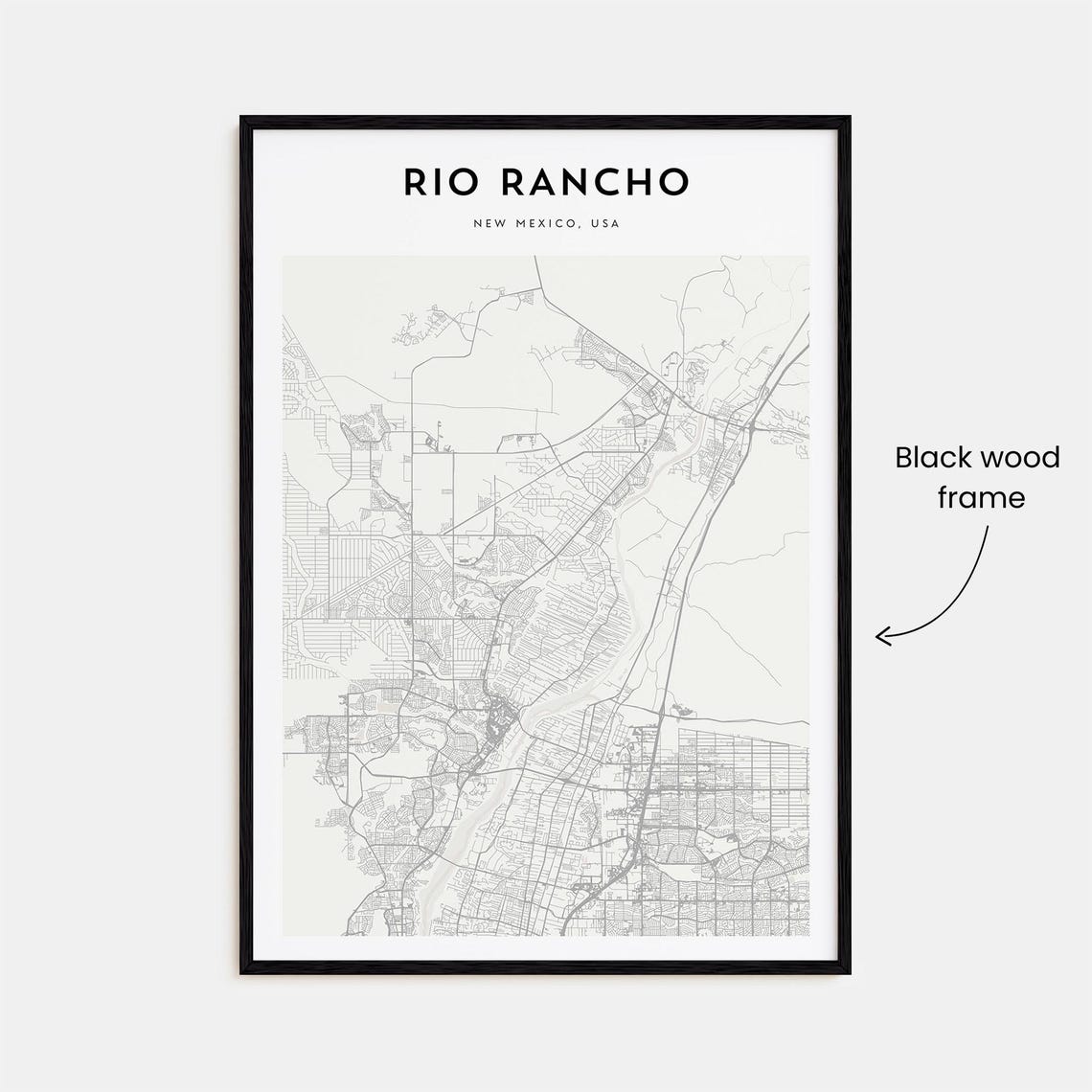 Rio Rancho New Mexico Minimalist Street Map Desert City Poster - Image 3