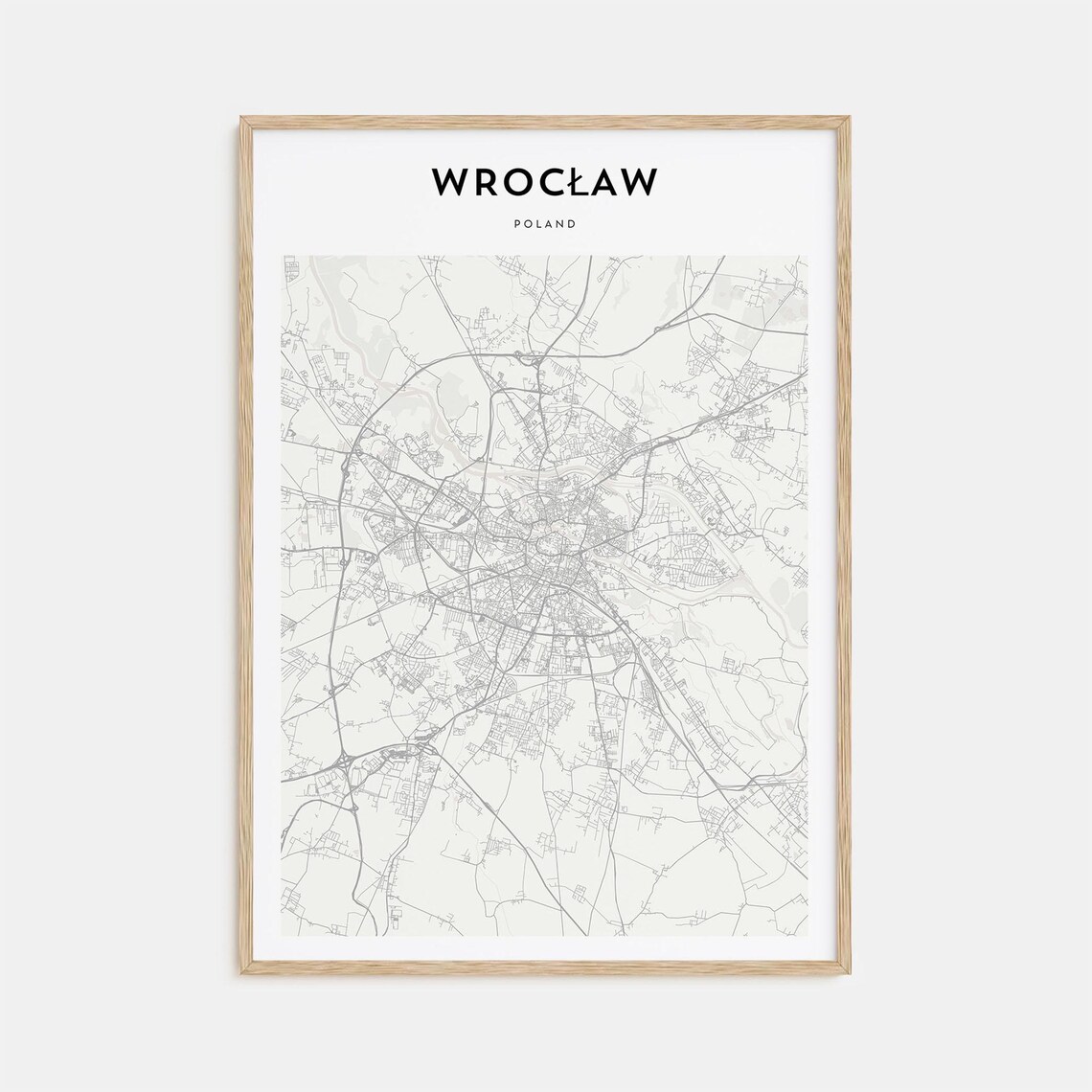 Wroclaw Poland Detailed Street Map Minimalist Modern City Poster