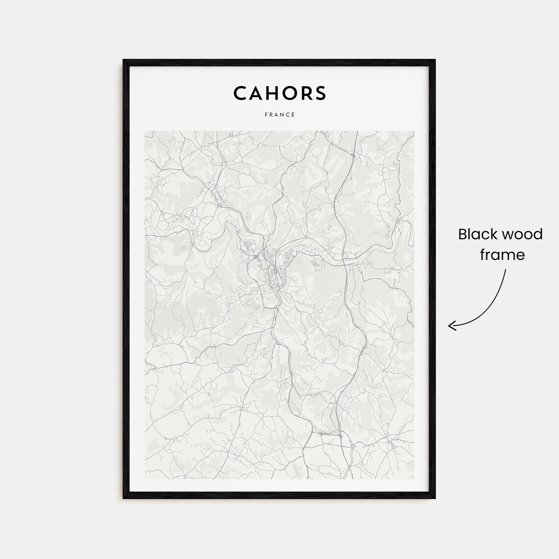 Cahors France Minimalist City Map Modern Line Art Travel Poster - Image 3