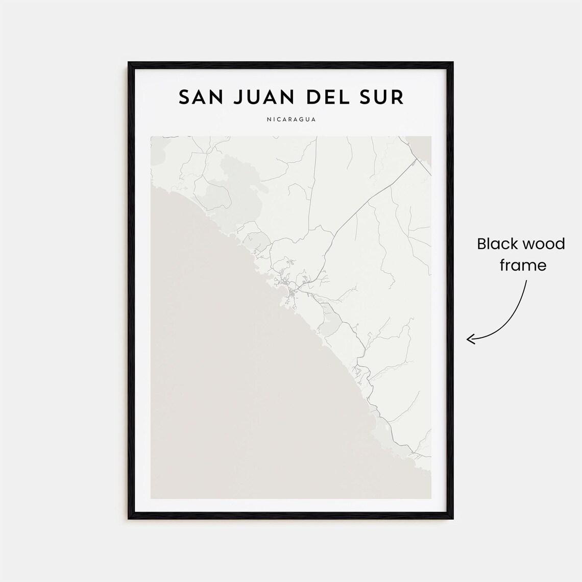 San Juan Del Sur Nicaragua Minimalist City Map Travel Poster - Image 3