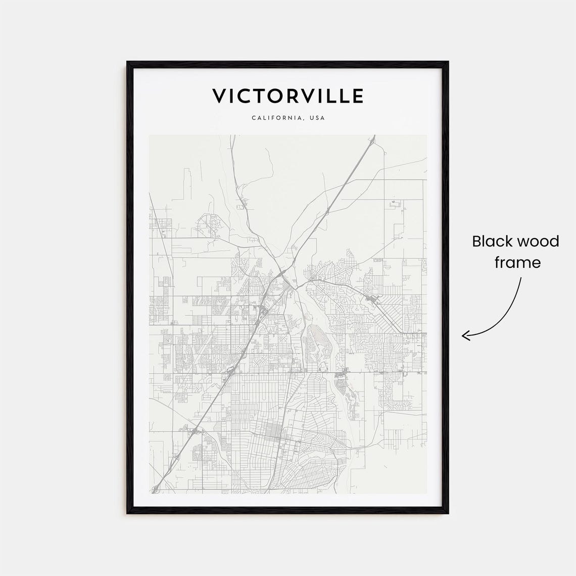 Victorville Map Poster Victorville Map Print Victorville Personalized Map Art Victorville Wall Art Victorville Travel Gift California - Image 3