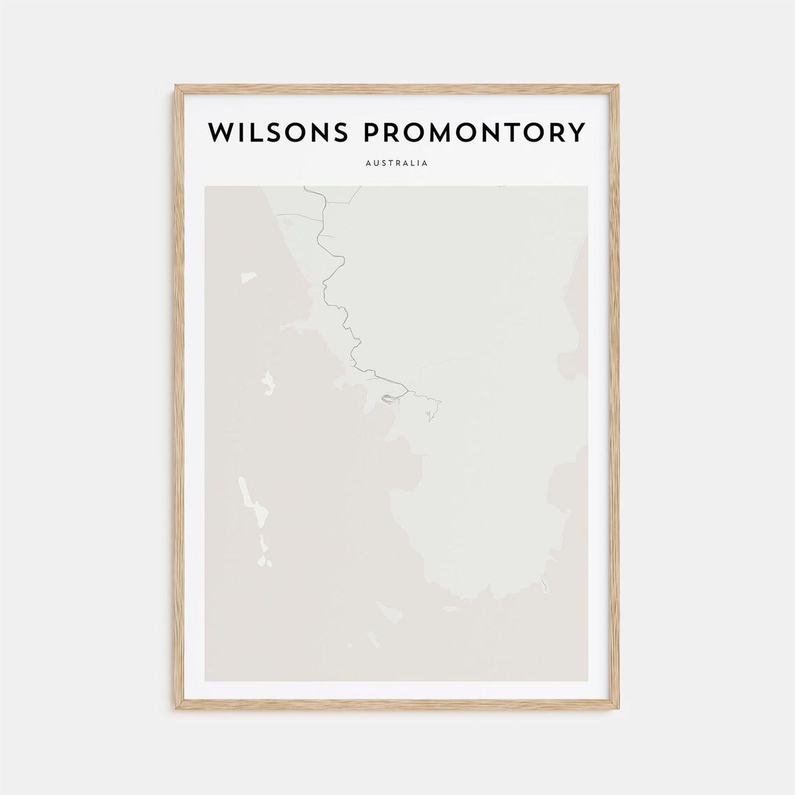 Wilsons Promontory Australia Minimal National Park Map Poster