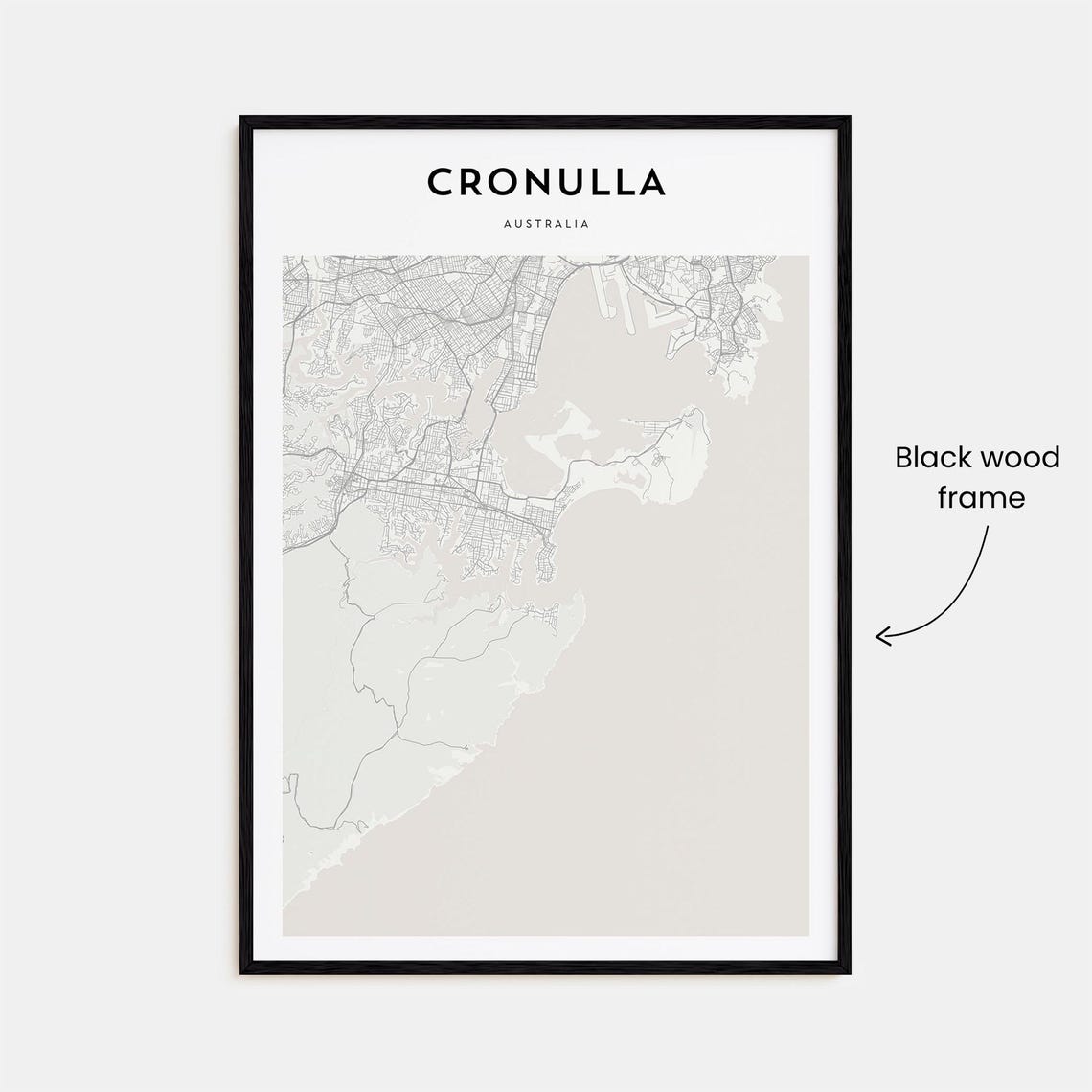 Cronulla Australia Modern Minimalist City Street Map Travel Poster - Image 3