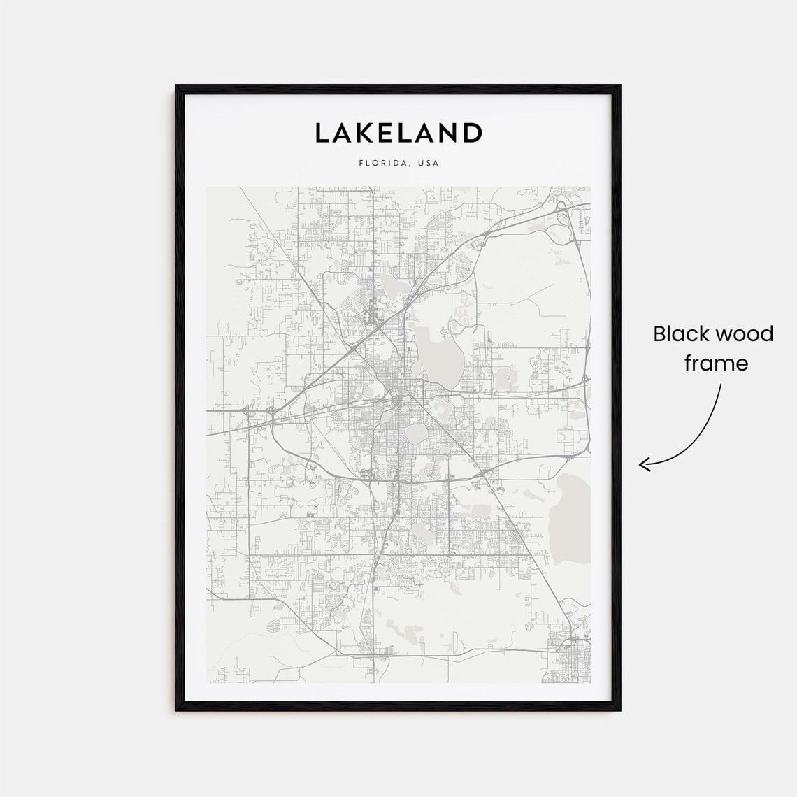 Lakeland Florida Central Florida Lakes Minimalist City Map Poster - Image 3
