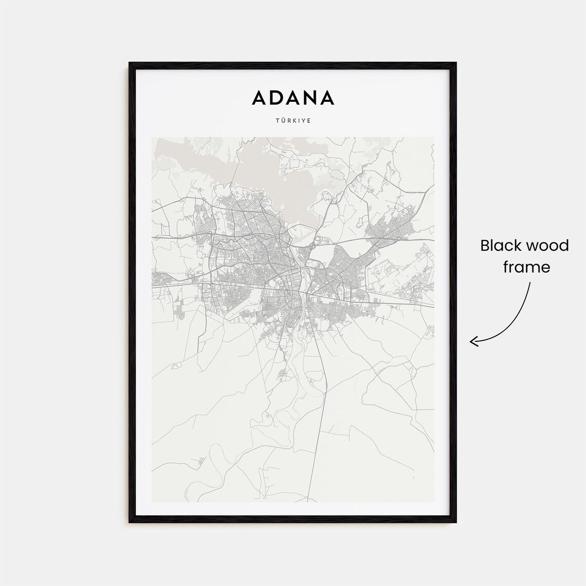 Adana Turkiye Minimalist City Street Map Vintage Travel Poster - Image 3