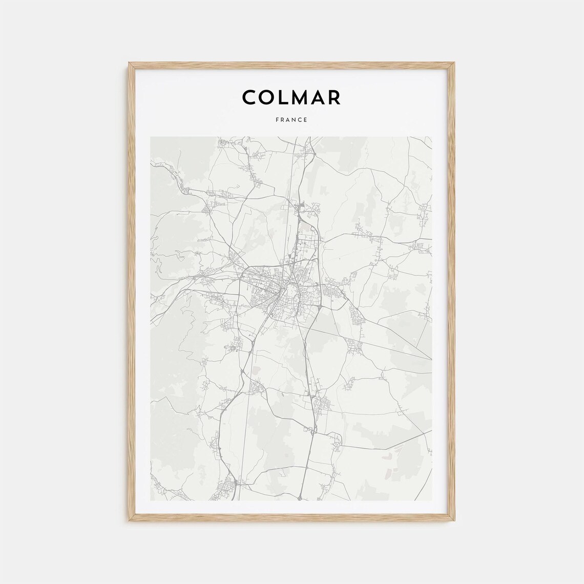Colmar France Minimalist City Street Map Decor Travel Art Print