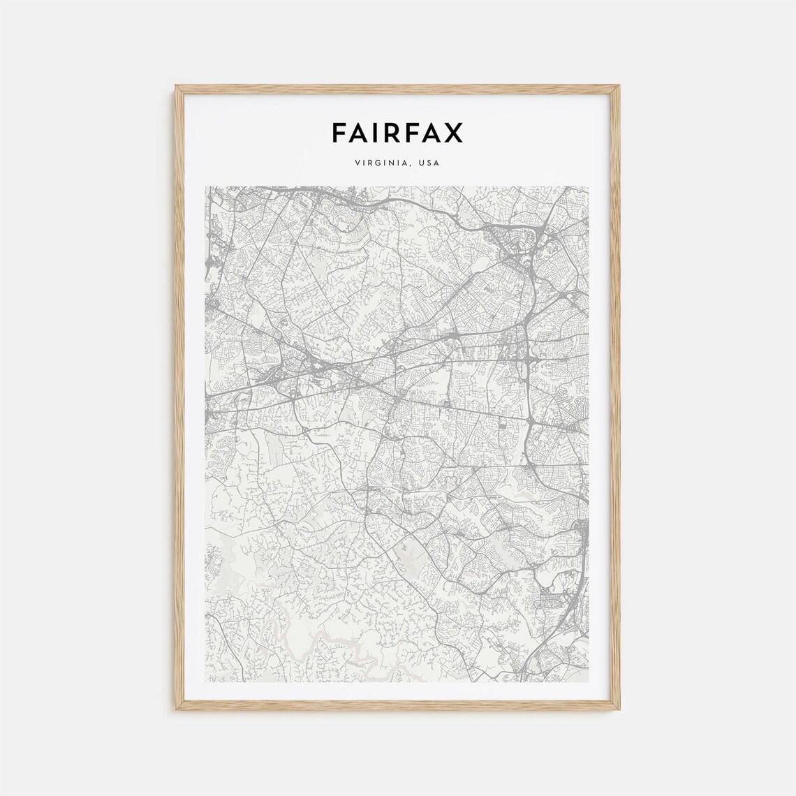 Fairfax Virginia Northern Virginia Minimalist City Map Travel Poster