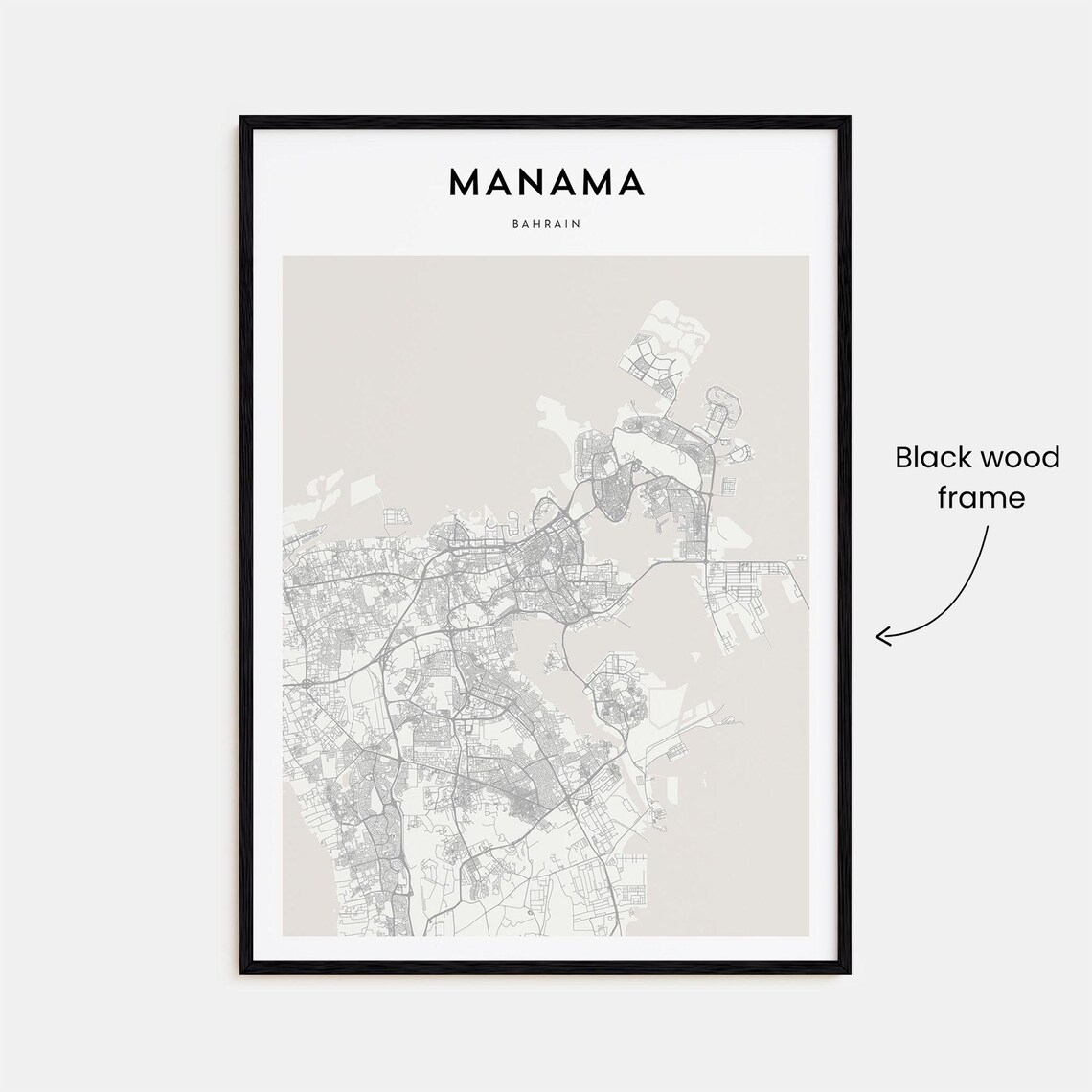 Manama Bahrain Minimalist Street Map Poster For Modern Travel Decor - Image 3