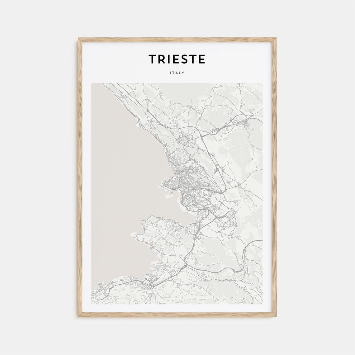 Trieste Italy Modern Minimalist City Street Map Travel Art Poster