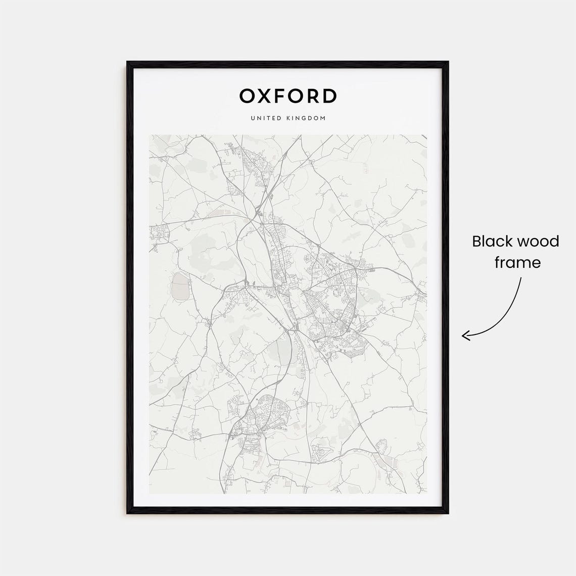 Oxford United Kingdom Minimalist City Map Poster with Bold Typography - Image 3