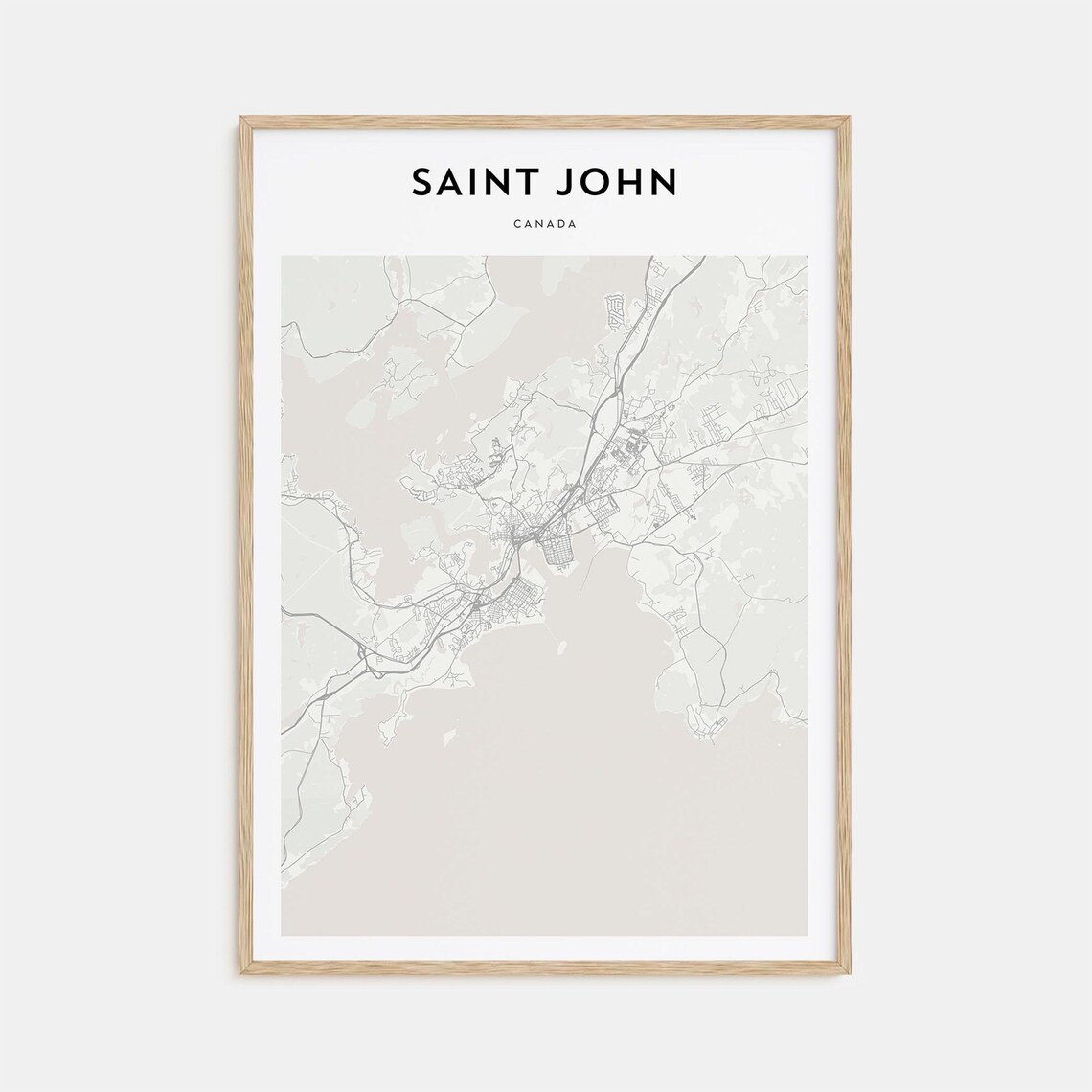 Saint John Canada Minimalist Street Map Bay of Fundy City Poster