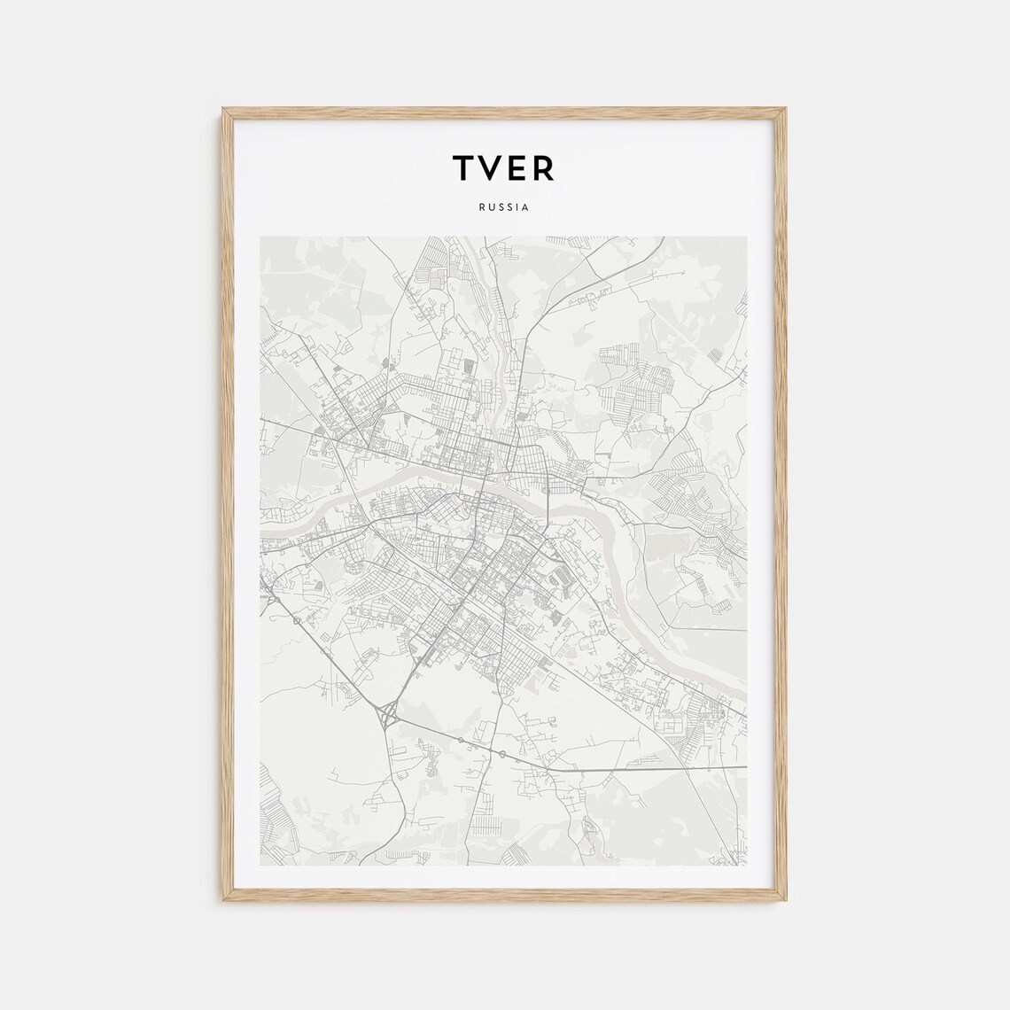 Tver Russia Minimalist City Street Map Classic Travel Poster