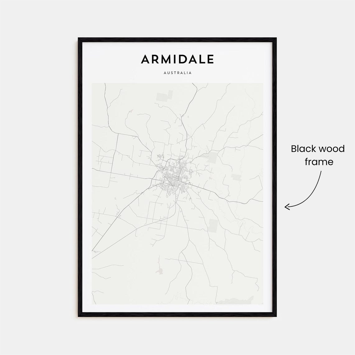 Armidale Australia Fine Line City Street Map Modern Wall Decor Poster - Image 3