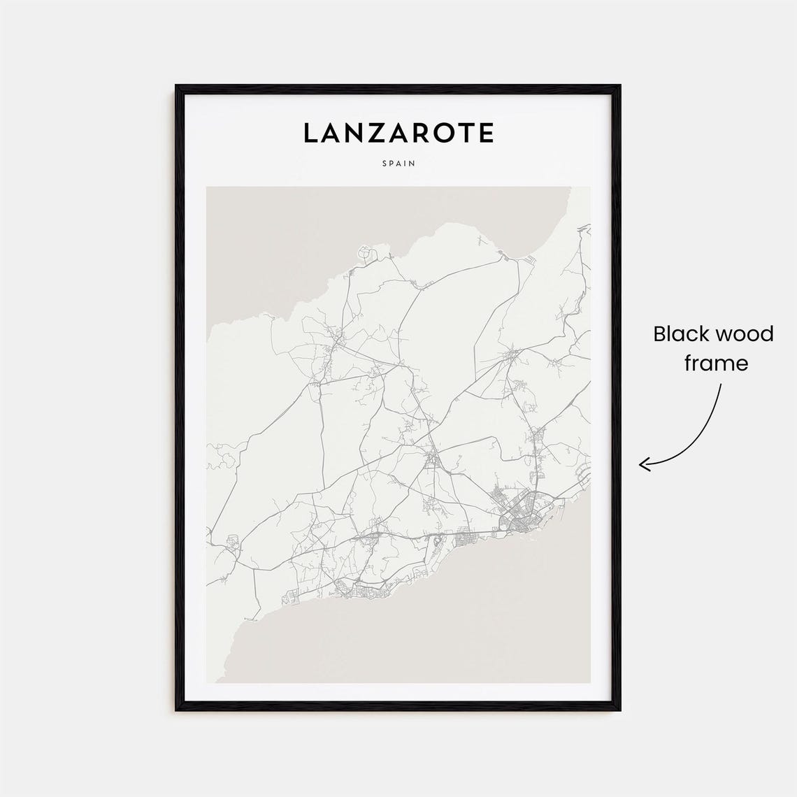 Lanzarote Canary Islands Spain Minimalist Island Map Art Poster - Image 3