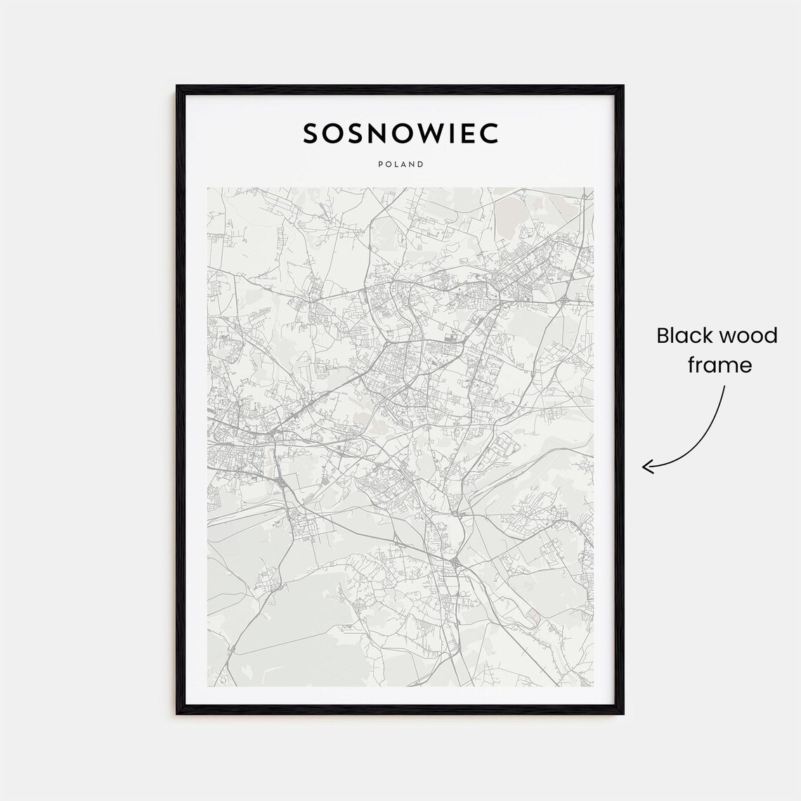Sosnowiec Poland City Street Map Scandinavian Minimalist Poster - Image 3