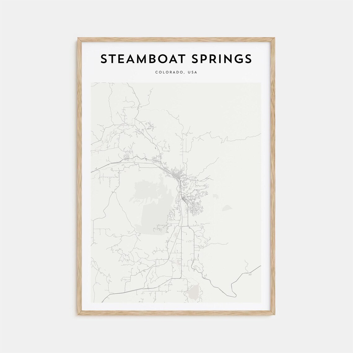 Steamboat Springs Colorado Minimalist Street Map Travel Poster