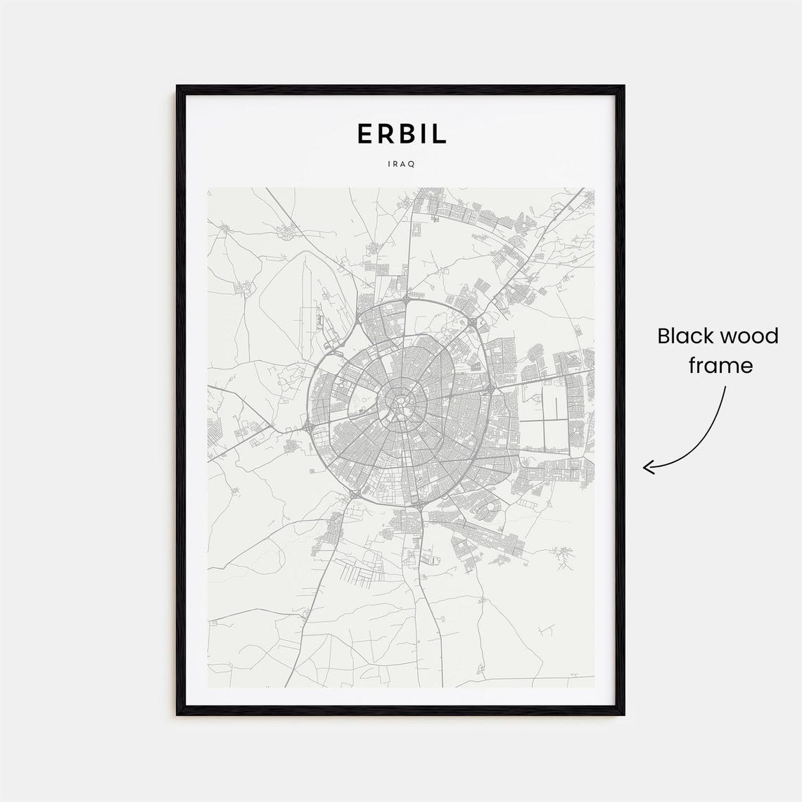Erbil Iraq Minimalist City Street Map Poster Modern Wall Decor - Image 3