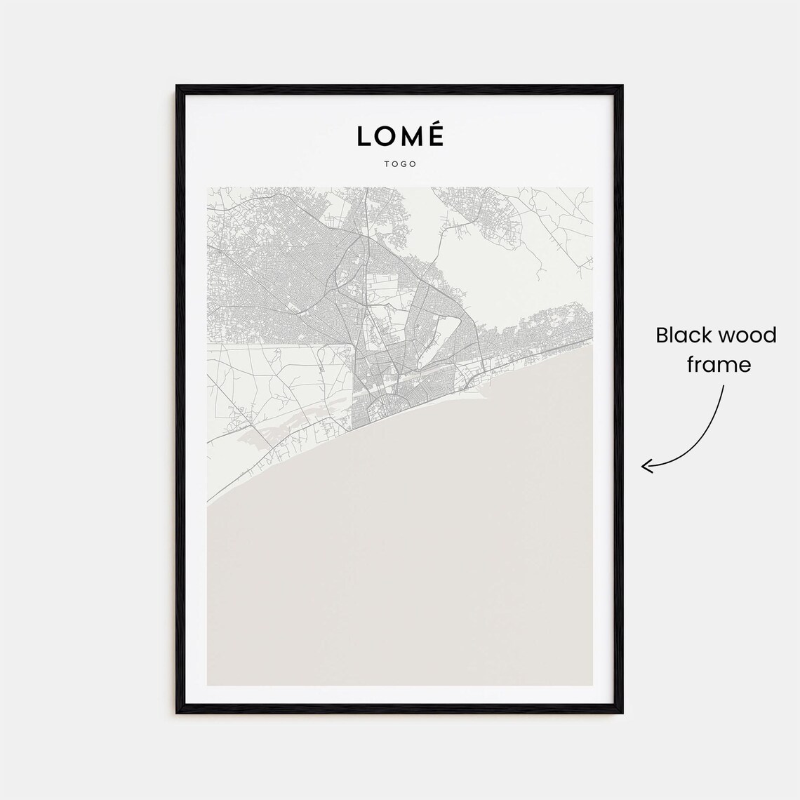 Lomé Togo Minimalist City Map Travel Poster for Home and Office Gift - Image 3