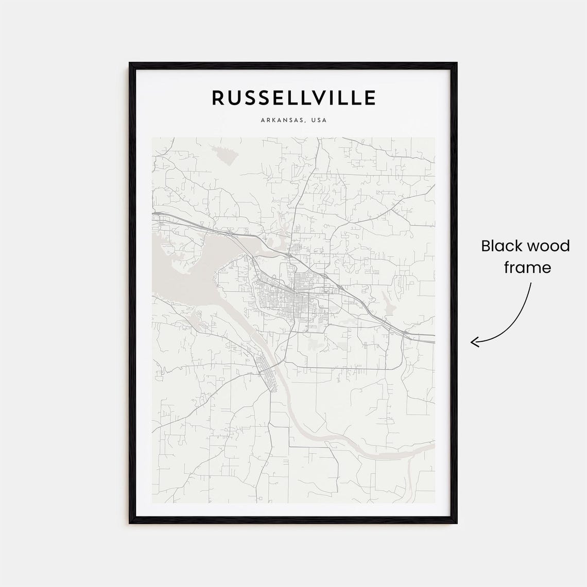 Russellville Map Poster Russellville Map Print Russellville Personalized Map Art Russellville Wall Russellville Travel Gift Arkansas - Image 3