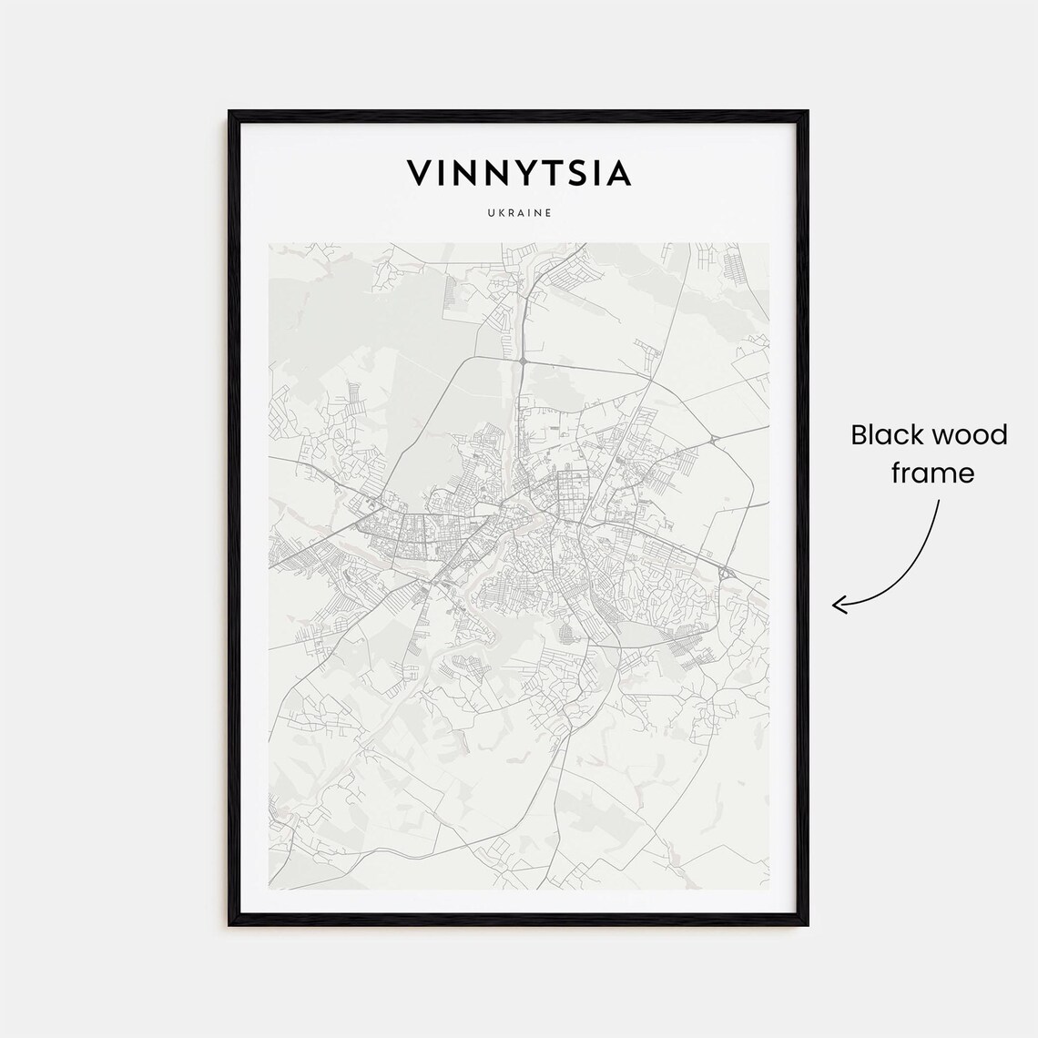 Vinnytsia Ukraine Modern Minimalist City Street Map Travel Poster - Image 3