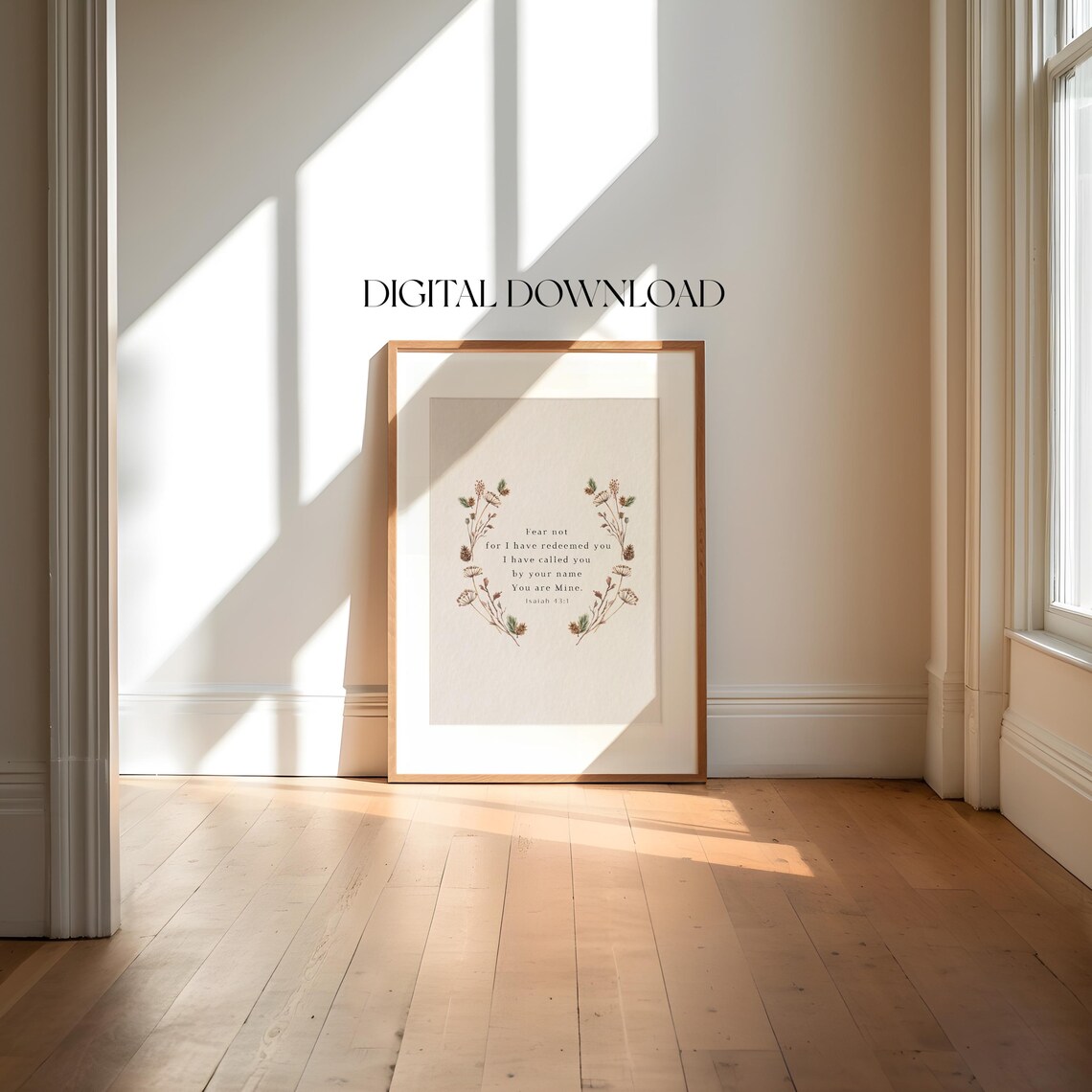Isaiah 43:1 Fear Not Scripture Art Print - Image 2