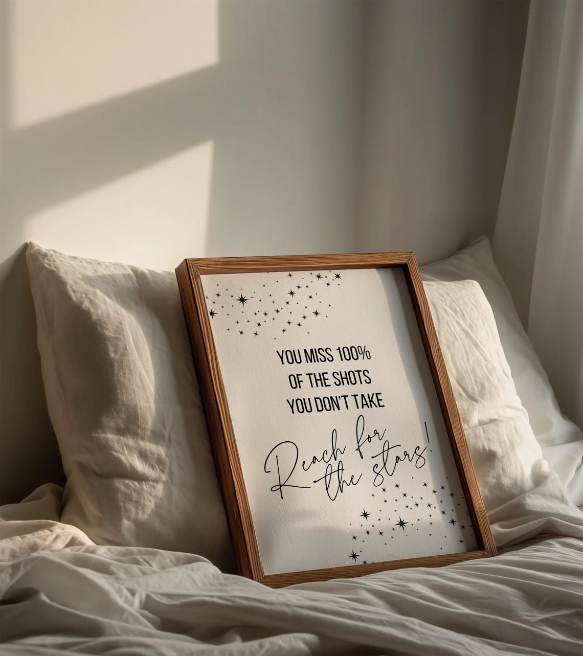 Motivational Art Reach For The Stars Inspirational Wall Art Typography Art Phrase Saying Art Decor - Image 4