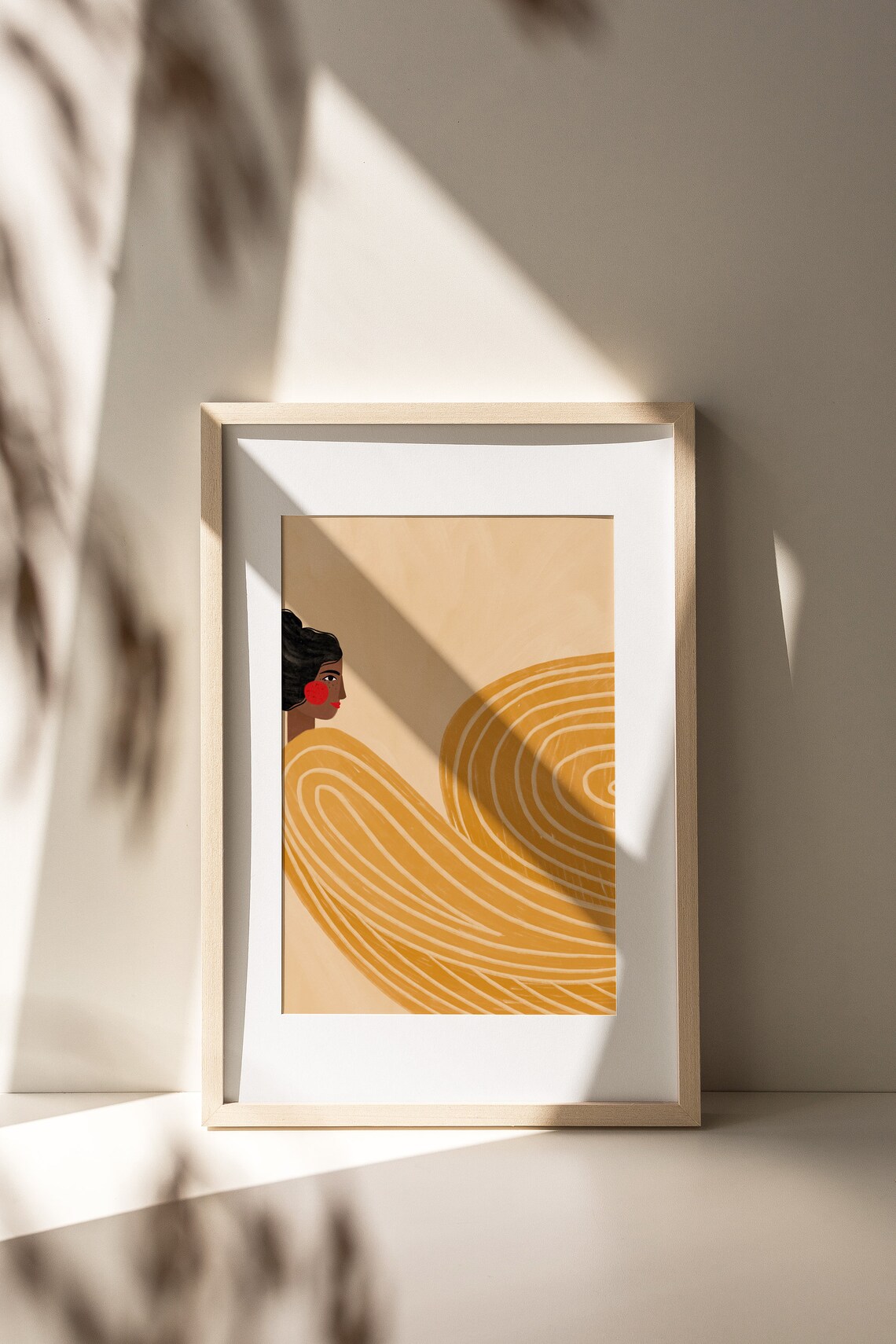 Woman With Yellow Dress, Minimal Portrait Art Print - Image 4