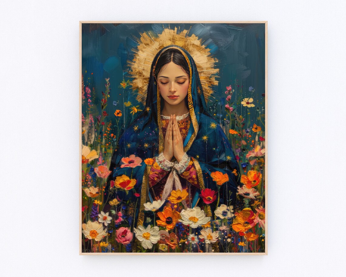 Mother of Mary, Blessed Virgin Mary Oil Painting Art Print