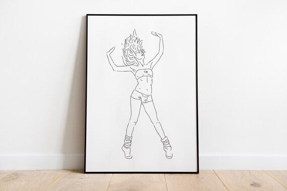 Line Art Dance Print Minimalist Living Room Wall Print Nordic Wall Art Line Drawing