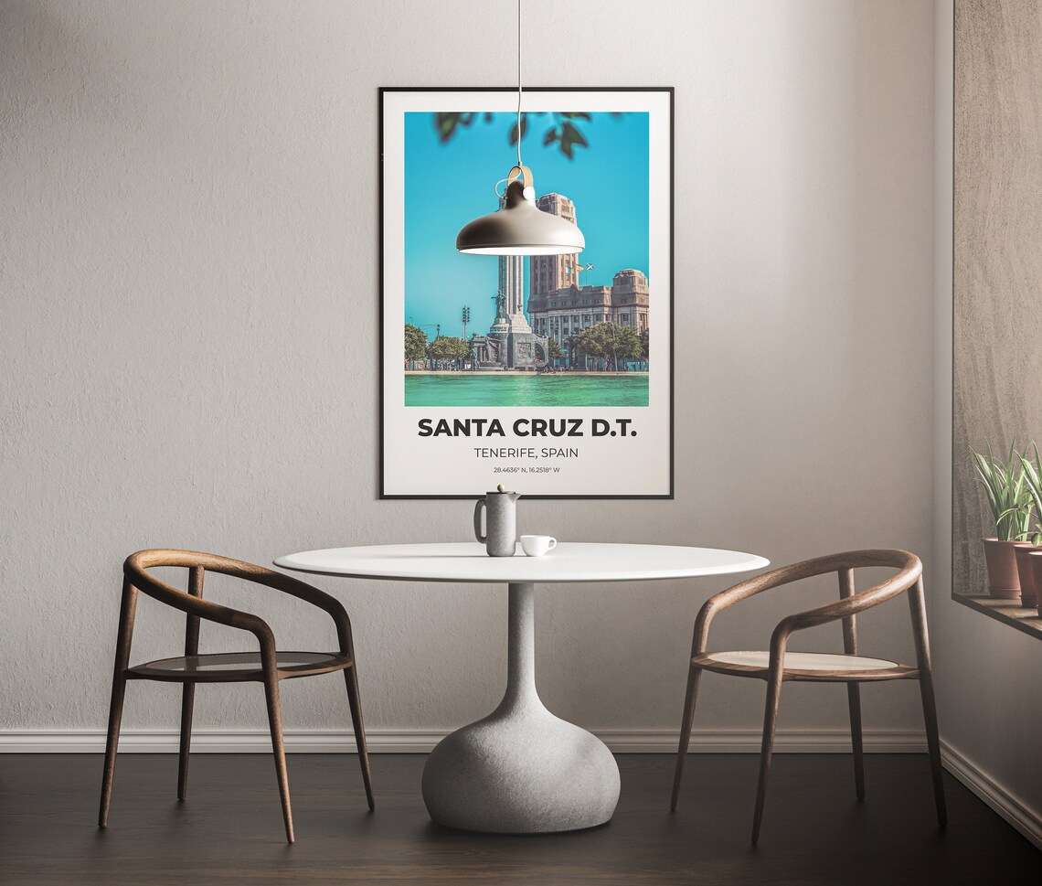 Santa Cruz de Tenerife Teal Towers Harbor Photo Print Travel Decor - Image 2