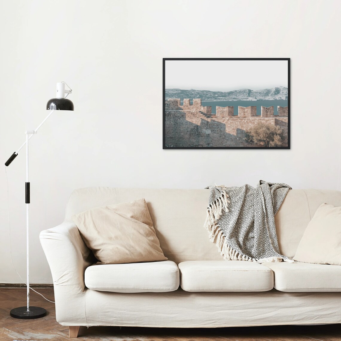 Rhodes Greece Fortress Wall Seascape Photo Poster Coastal Decor - Image 2
