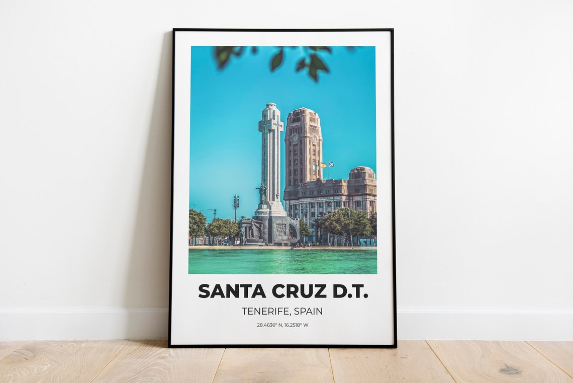 Santa Cruz de Tenerife Teal Towers Harbor Photo Print Travel Decor