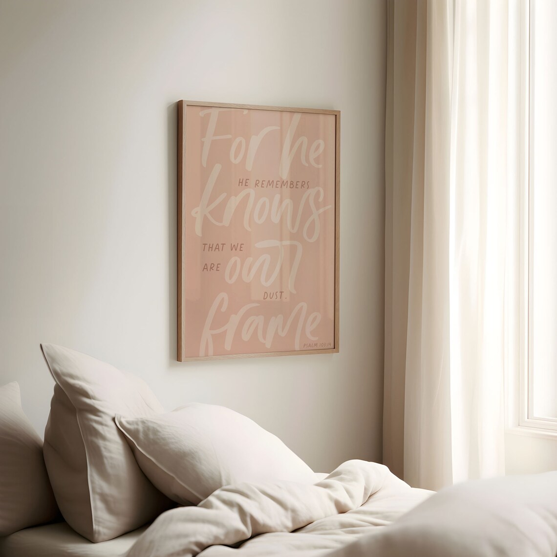 Psalm 103:14 For He Knows Our Frame Handwritten Script Christian Poster - Image 4