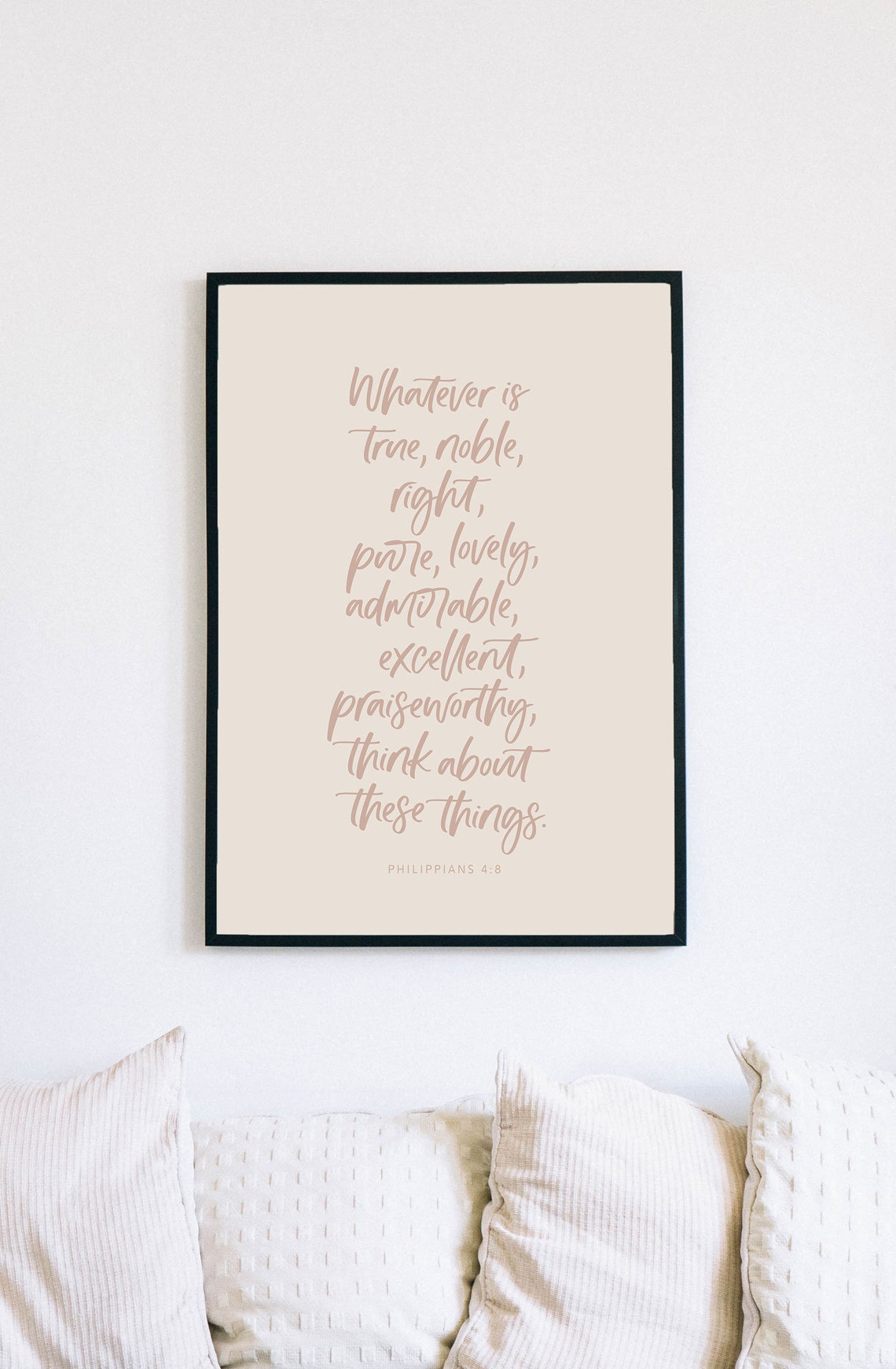 Philippians 4 8 Wall Art True Pure Right Lovely Instant Christian Bible Verse Scripture Print Popular Christian Quote Bible Verse - Image 3