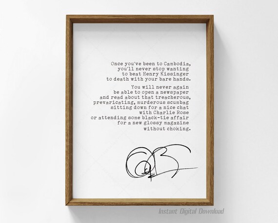 Anthony Bourdain Cambodia Quote Typewriter Signature Minimalist Poster