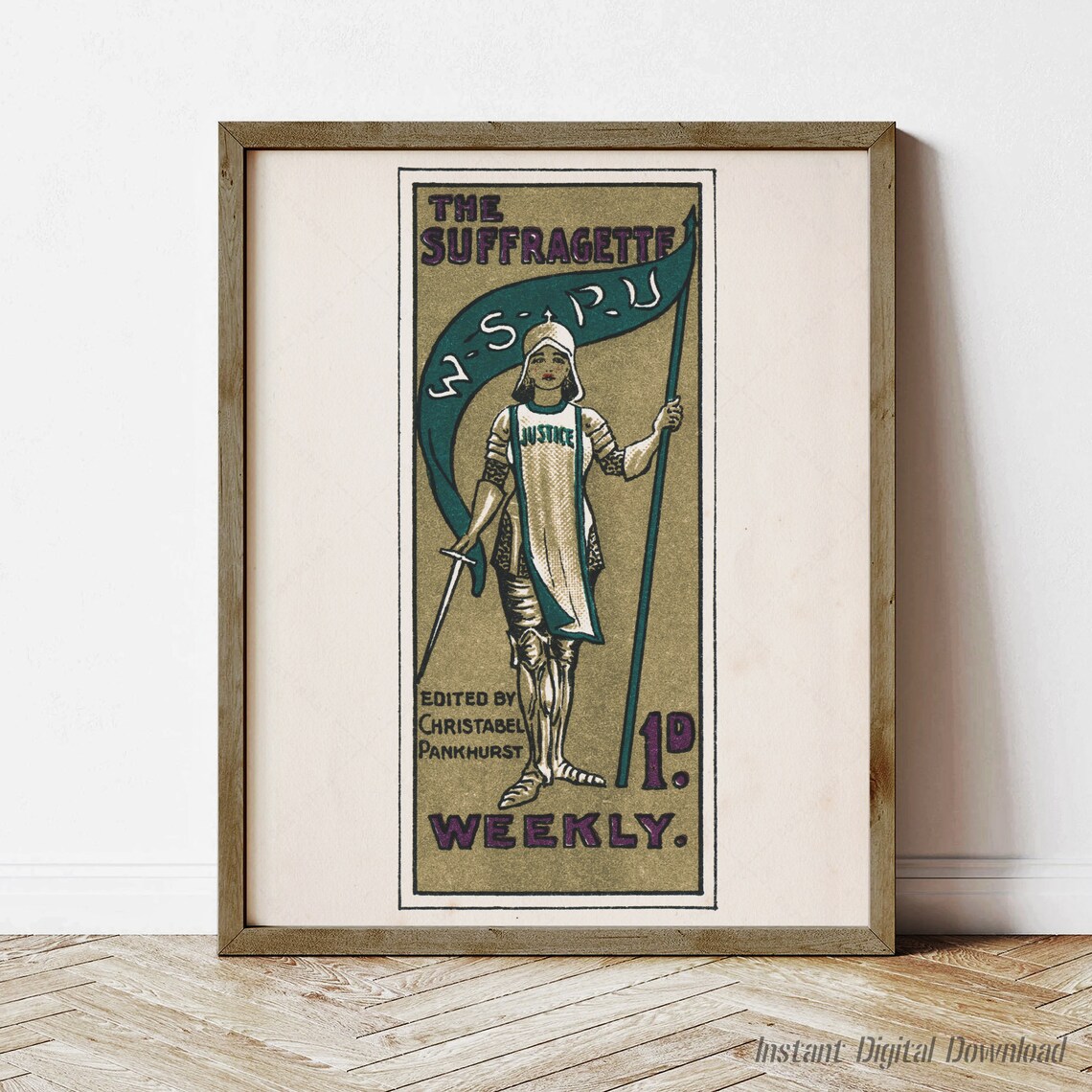 Christabel Pankhurst The Suffragette Weekly WSPU Feminist Art Wall Poster