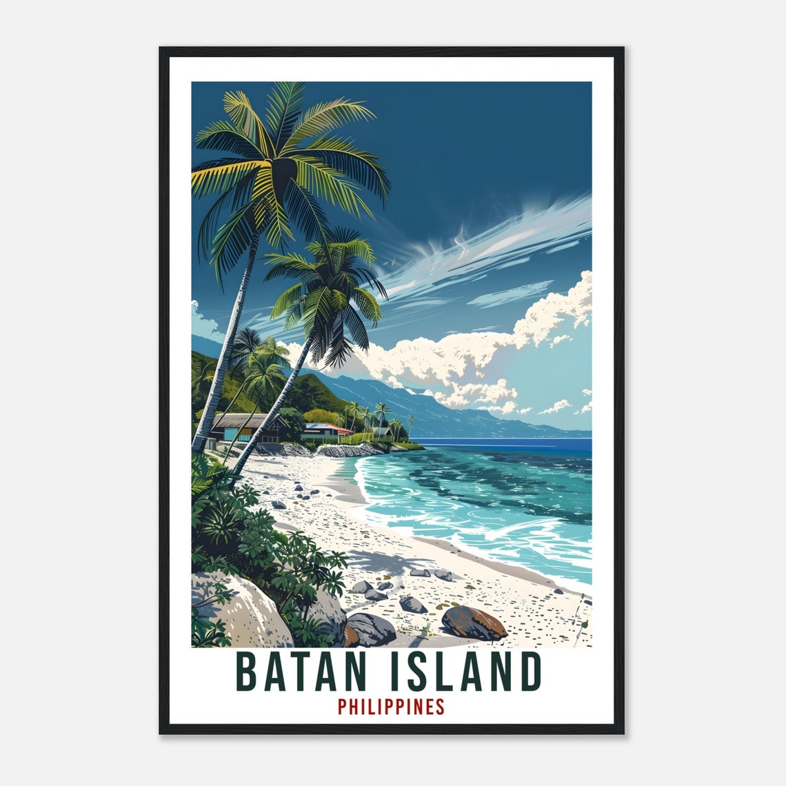 Batan Island Philippines White Sand Beach Palms Travel Poster - Image 4