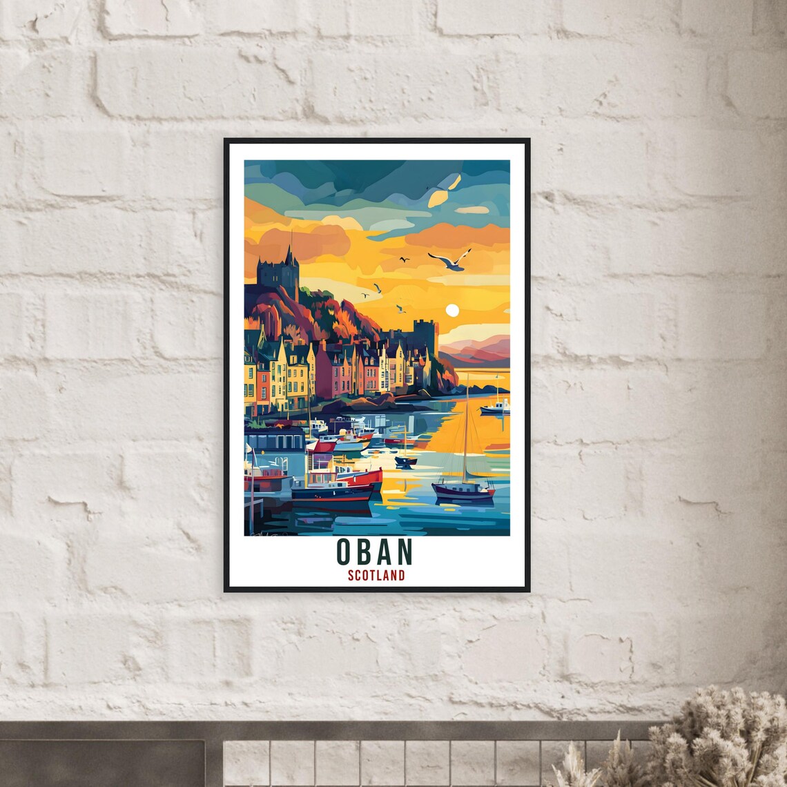 Oban Scotland Vintage Harbor Sunset Retro Travel Sunny Poster - Image 2