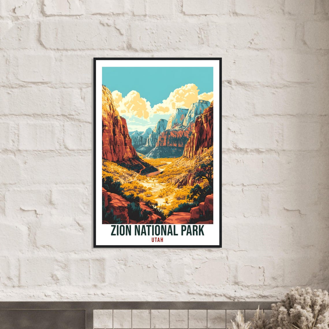 Zion National Park Utah Usa Travel Print Wall Art Wall Hanging Home Dcor Zion National Park Gift Travel Art Usa Utah Artwork Travel Poster - Image 2