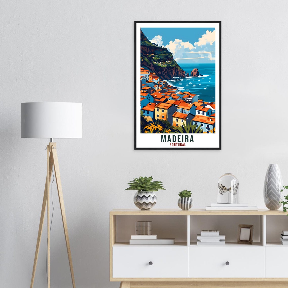 Madeira Travel Print Portugal Wall Art Wall Hanging Home Dcor Madeira Gift Portugal Landmark Artwork Gift Portugal Madeira Travel Poster - Image 3