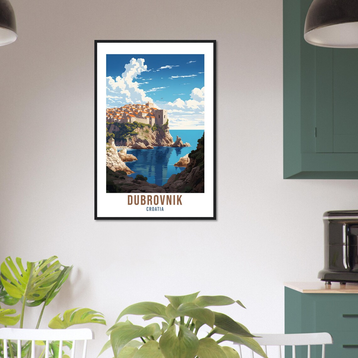 Dubrovnik Croatia Walled Old Town Cliffs Adriatic Sea Travel Poster - Image 3