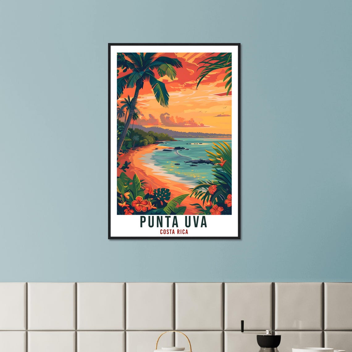 Punta Uva Costa Rica Travel Print Wall Art Wall Hanging Home Dcor Punta Uva Gift Landmark Artwork Travel Art Costa Rica City Travel Poster - Image 2