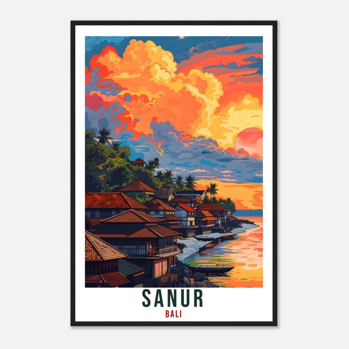 Sanur Bali Travel Print Bali Wall Art Indonesia Wall Hanging Home Dcor Sanur Gift Landmark Artwork Travel Art Indonesia Sanur Travel Poster - Image 4