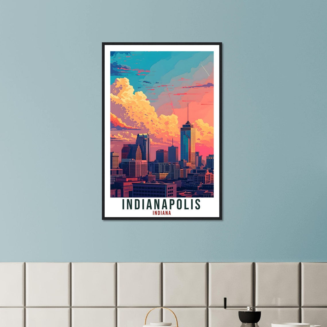 Indianapolis Travel Print Indiana Home Decoration Usa City Wall Art Gift Wall Hanging Art Lover Indiana Artwork Indianapolis Travel Poster - Image 4