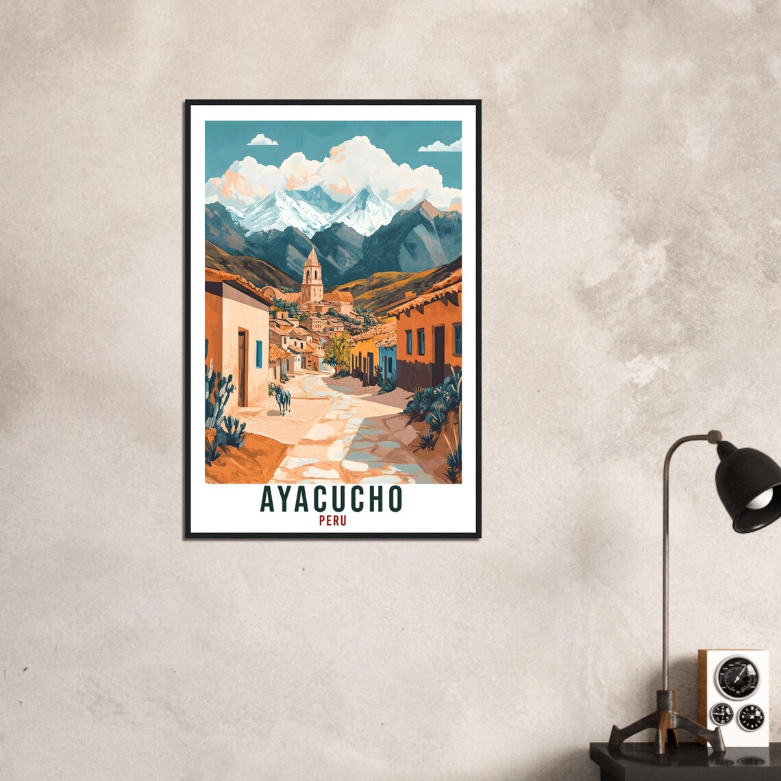 Ayacucho Peru Colonial Street Andean Mountains Vintage Travel Poster - Image 3